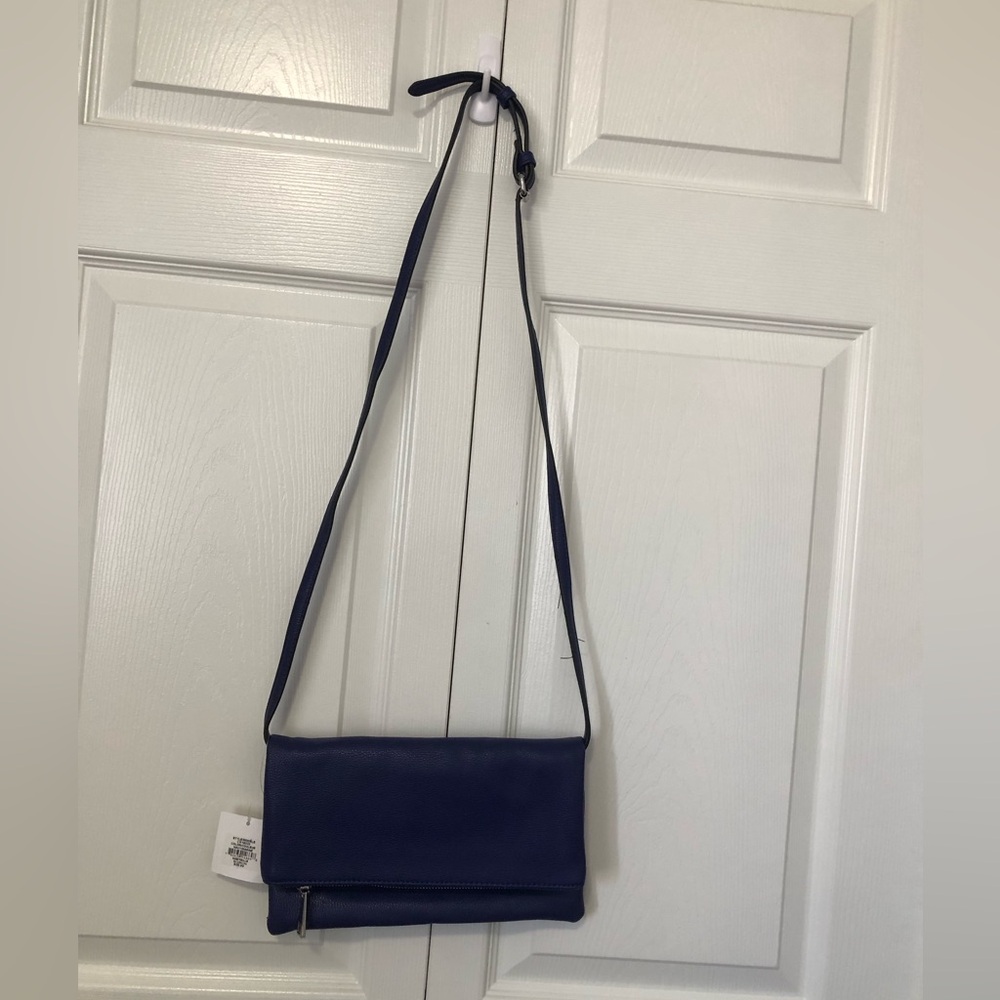 Navy Fold-Over Crossbody Bag